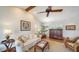 Inviting living room featuring hardwood floors, neutral tones, and stylish furnishings at 3455 Flamingo Ave, Sarasota, FL 34242