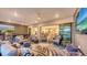 Expansive outdoor living area featuring a full bar, comfortable seating, and seamless indoor-outdoor flow at 3568 Santa Caterina Blvd, Bradenton, FL 34211