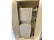 Convenient laundry closet with stacked washer and dryer at 425 30Th W Ave # C112, Bradenton, FL 34205