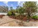 Lush backyard with a paved patio, gravel walkway, and mature trees, offering a serene and private outdoor space at 4655 Payne St, North Port, FL 34287