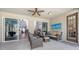 Outdoor living space including comfortable furniture and direct access to home and pool at 7407 Green St, Bradenton, FL 34201