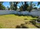 Large, well-maintained backyard features lush green grass and a privacy fence, perfect for outdoor activities at 1428 19Th St, Sarasota, FL 34234