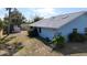 The large backyard with a lawn and a shed at 23116 Amethyst Ave, Port Charlotte, FL 33952