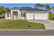 Attractive single-story home with a two-car garage, set against a bright blue sky at 3694 Crittendon St, North Port, FL 34286