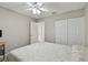 Bedroom with a large closet and ceiling fan at 3718 59Th Ave W # 3718, Bradenton, FL 34210