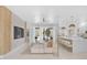 Open-concept space with a modern living room connected to the kitchen with a large island at 4146 Westbourne Cir, Sarasota, FL 34238
