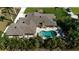 Beautiful backyard oasis with a kidney-shaped pool, patio area, and lush tropical landscaping at 5209 26Th W Ave, Bradenton, FL 34209