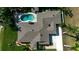 Beautiful backyard oasis with a kidney-shaped pool, patio area, and lush tropical landscaping at 5209 26Th W Ave, Bradenton, FL 34209
