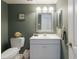 Bathroom features a toilet, vanity, mirror, and olive green paint at 5300 Gulf Dr # 204, Holmes Beach, FL 34217
