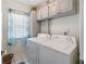 Bright laundry room features white appliances, ample cabinet space, and natural light at 11 1St E St, Nokomis, FL 34275