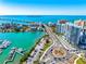 Breathtaking aerial view of waterfront property featuring a beautiful coastline and modern architecture at 1155 N Gulfstream Ave # 508, Sarasota, FL 34236