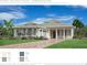 Charming one-story home features a symmetrical design, manicured lawn, and a paver driveway at 17916 Palmiste Dr, Bradenton, FL 34202