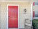 Close up of front door showcasing the stylish design and well maintained exterior of the property at 4850 51St W St # 4205, Bradenton, FL 34210