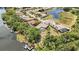 A beautiful aerial view of waterfront homes, mature trees, and a lovely lake at 6222 Stillwater Ct, Bradenton, FL 34201