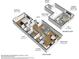 Detailed floor plan showcasing layout of a condo with two bedrooms, living area, and kitchen at 800 S Blvd Of The Presidents # 3, Sarasota, FL 34236