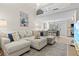 Bright open-concept living room featuring vaulted ceiling and cozy sectional sofa at 800 S Blvd Of The Presidents # 3, Sarasota, FL 34236
