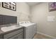 Functional laundry area with modern appliances, a sink, and ample counter space at 11499 Renaissance Blvd, Venice, FL 34293