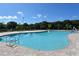 Large community pool featuring lane markers, grab rails, and a pool lift at 12810 Kite Dr, Bradenton, FL 34212