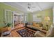 Sitting room featuring French doors and a ceiling fan at 2110 Euclid Ter, Sarasota, FL 34239