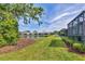 The backyard features a serene pond view and an enclosed patio at 2628 Sapphire Blue Ln, Bradenton, FL 34211