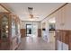 Bright dining area with tiled floors and sliding door access to the backyard at 3123 40Th W Ave, Bradenton, FL 34205