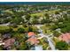 Scenic aerial view showcasing a golf course community with lush greenery, winding roads and beautiful homes at 3786 Surrey Ln, Sarasota, FL 34235