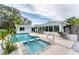 Backyard view of the sparkling pool with a hot tub and an outdoor bar area, perfect for entertaining at 3941 14Th Ne Ln, St Petersburg, FL 33703