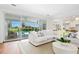 Inviting living room with sliding glass doors opening to the pool and outdoor area at 4104 Las Palmas Way, Sarasota, FL 34238