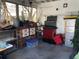 Garage with a workbench, tool storage, and organizational equipment at 1007 Pussywillow Ln, Bradenton, FL 34208