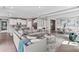 Spacious living room featuring a gray sectional sofa, open to the kitchen and dining area at 10713 Tippecanoe Pl, Parrish, FL 34219