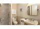Compact bathroom design offers essential amenities with a modern sink and a glass shower at 113 Fillmore Dr, Sarasota, FL 34236