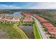 Community aerial view showcasing the neighborhood's lakes, pools and landscaping at 23261 Banbury Way # 501, Venice, FL 34293