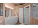 Bathroom featuring double sinks, bright lighting, and ample cabinet space at 3859 Little Country Rd, Parrish, FL 34219