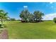 Expansive backyard features lush green lawn and mature trees, offering privacy and scenic views at 4607 Benito Ct, Bradenton, FL 34211