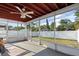 Enclosed porch with ceiling fan, view of the backyard, and a concrete floor at 5001 15Th N Ave, St Petersburg, FL 33710