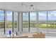 Spacious living room with amazing waterfront view from expansive windows and sliding doors to the balcony at 545 Sanctuary Dr # B806, Longboat Key, FL 34228