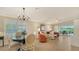 Bright open-concept living area featuring tile flooring and sliding glass doors to the outdoor space at 5934 Guarino Dr, Sarasota, FL 34238