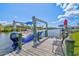 Dock with boat lift and views of waterfront at 8058 Santa Cruz Dr, Port Charlotte, FL 33981