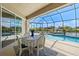 Enclosed pool with dining area overlooking the canal at 8058 Santa Cruz Dr, Port Charlotte, FL 33981