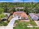 Aerial shot of a charming single-story home with well-kept lawn and solar panels at 2924 Valley Forge St, Sarasota, FL 34231
