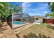 Fenced backyard features a screened in pool area with an updated pool at 2924 Valley Forge St, Sarasota, FL 34231