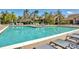Community swimming pool with lounge chairs and clear turquoise water surrounded by landscaping at 4017 Crockers Lake Blvd # 1421, Sarasota, FL 34238