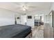 Main bedroom features mirror door closet and gray wooden furniture at 4440 Ironwood Cir # 508D, Bradenton, FL 34209