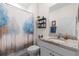 This bathroom features a granite countertop, toilet, and a mirror at 5727 Oak Bridge Ct, Bradenton, FL 34211