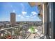 Balcony with bistro seating offers stunning views of the city and bay at 777 N Ashley Dr # 1712, Tampa, FL 33602