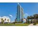 Luxury high-rise building near downtown Tampa with modern architecture and lush landscaping at 777 N Ashley Dr # 1712, Tampa, FL 33602