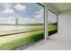 Screened in lanai offering panoramic views of the tranquil lake and lush green surroundings at 8752 Coastal Key Way, Parrish, FL 34219