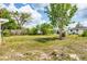 Large backyard with mature trees offering shade and privacy, ready for landscaping at 22209 Breezeswept Ave, Port Charlotte, FL 33952