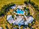 Aerial view of luxurious resort-style home with a pool, palm trees, and elegant landscaping at 319 Compass Point Dr # 201, Bradenton, FL 34209