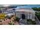 Aerial shot of boat storage facility. View of marina with many boats and bridge in background at 319 Compass Point Dr # 201, Bradenton, FL 34209